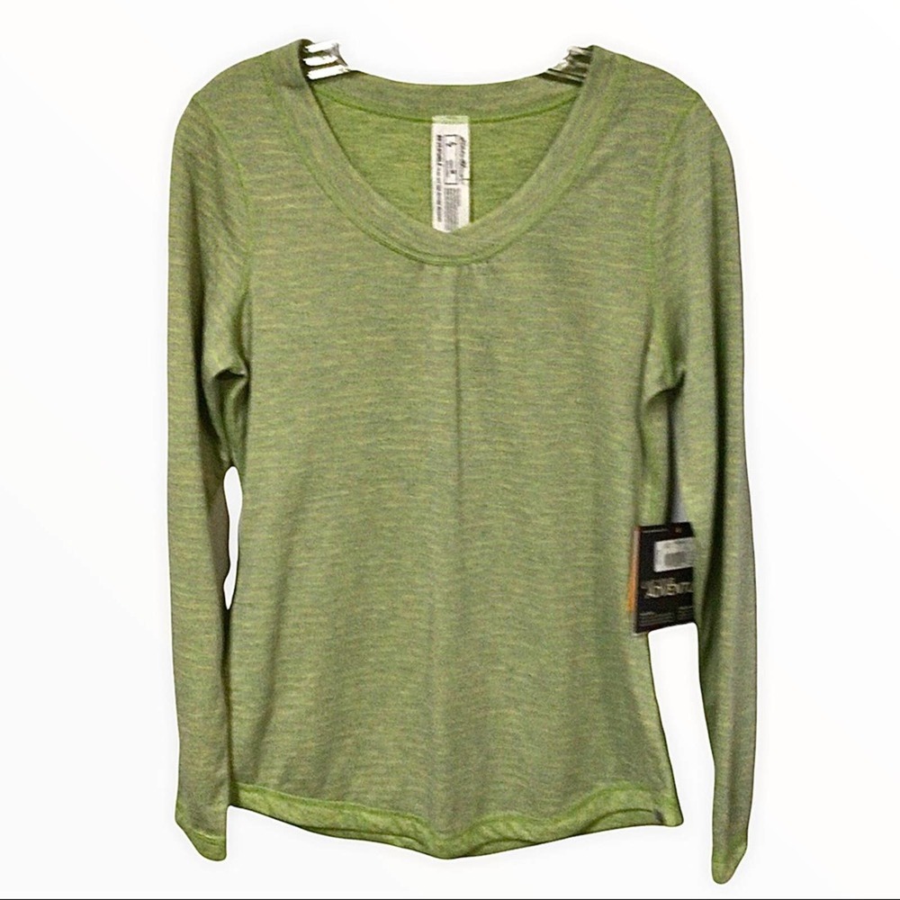 Eddie Bauer | Neon Green Gray Reversible FreeDry Striped Space Dye Shirt M